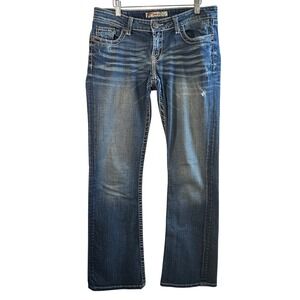 BKE Madison Bootcut Jeans Stretch 29x33.5 Y2K Boho Western Cowgirl Flare Concert